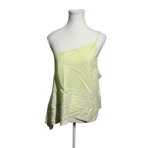Banana Republic Silk Handkerchief-Hem One Shoulder Tank Top Women L Light Green